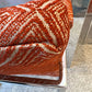 Vintage Set of 4 Milo Baughman '1188' Chrome and Orange Wool Dining Chairs