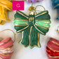Sparkling Satin Bow Glass Ornament