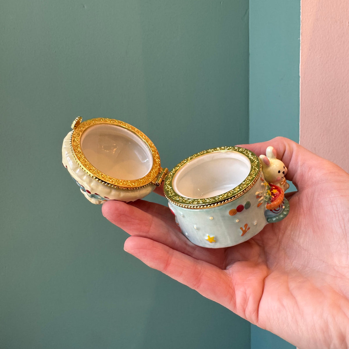 Carousel Bunny Tent Trinket Box