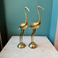 Vintage Pair of Brass Etched Cranes
