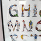 Vintage "Alphabat" Baseball Themed Poster by Doug Keith