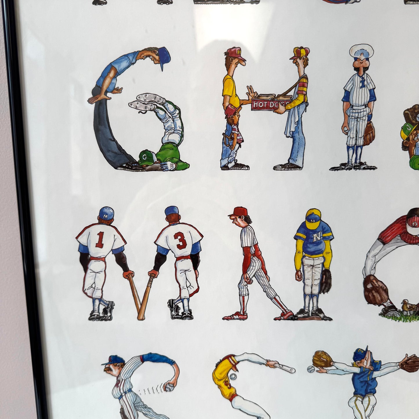 Vintage "Alphabat" Baseball Themed Poster by Doug Keith