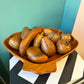 Mid Century Carved Monkey Pod Wooden Fruit and Bowl