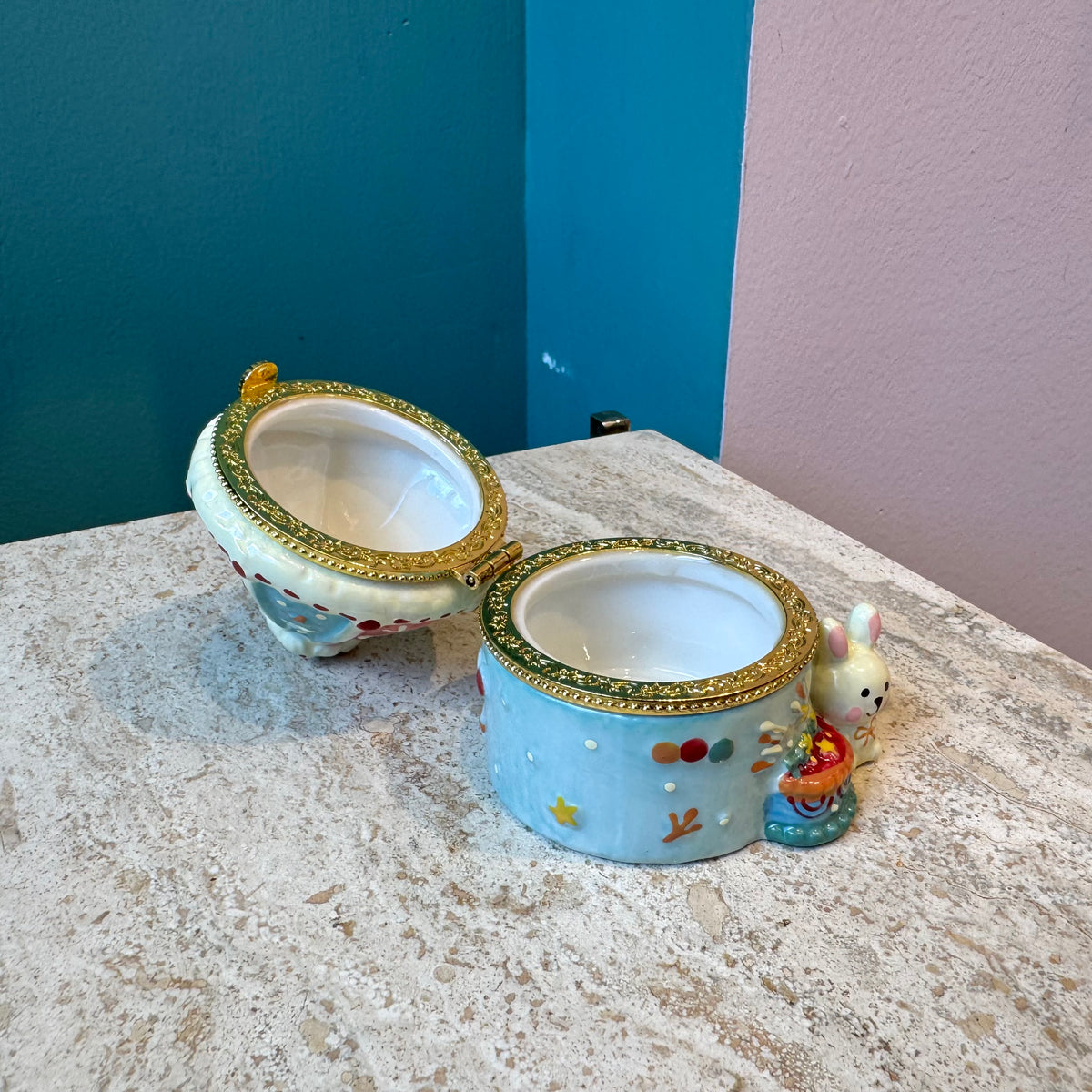 Carousel Bunny Tent Trinket Box