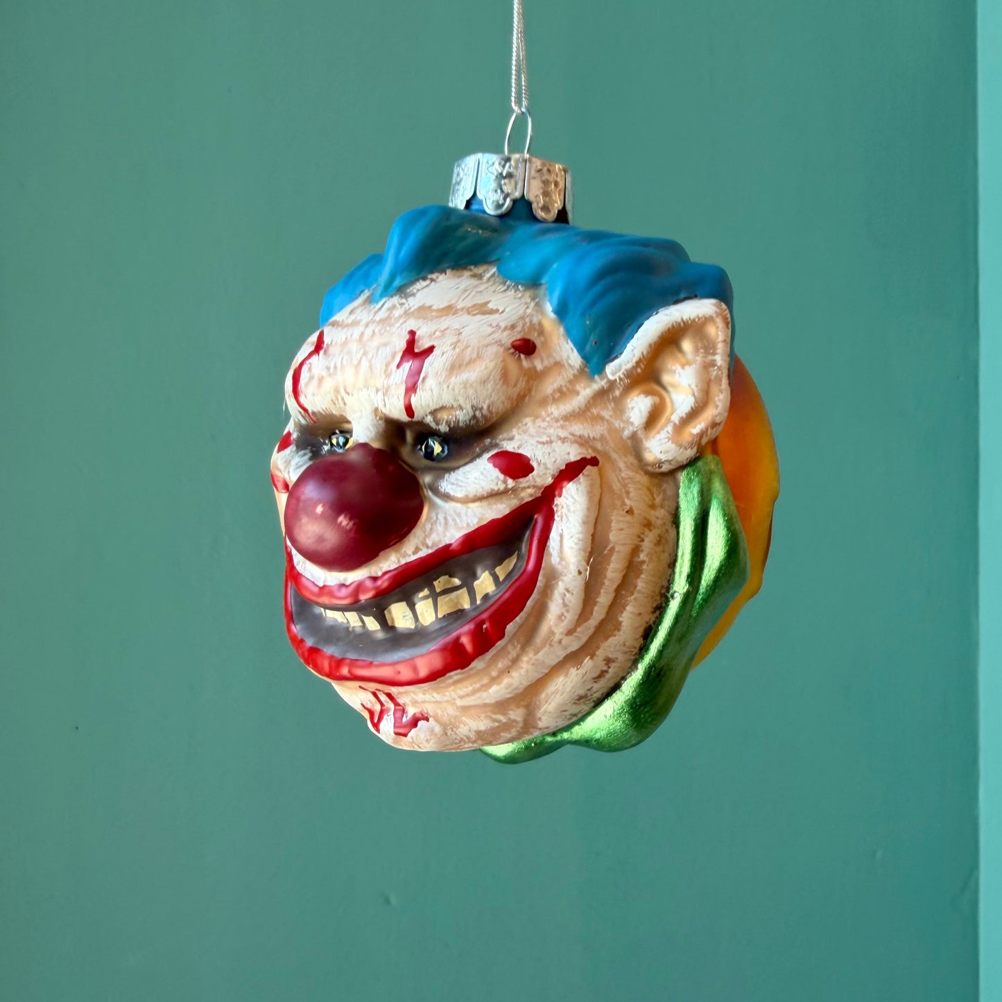 Gorenaments "Bubbles" Evil Clown Glass Ornament