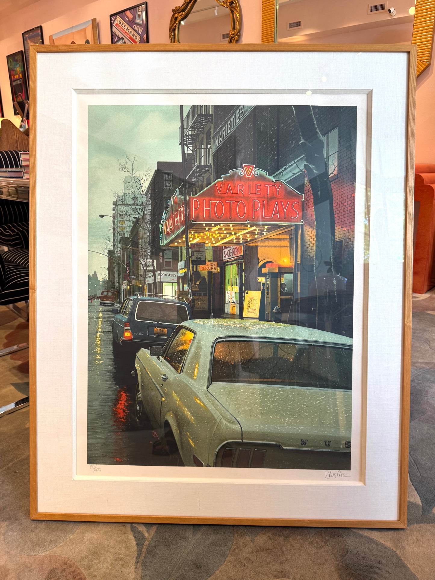 Vintage 1983 Signed Limited Edition Lithograph Titled "Variety Photoplays" by Davis Cone