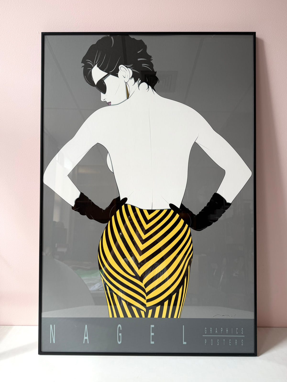 Vintage Framed "Untitled #103" Serigraph Print by Patrick Nagel