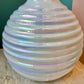 Vintage Opalescent Ribbed Glass Vase