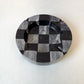 Vintage Black and Gray Checkered Marble Ashtray