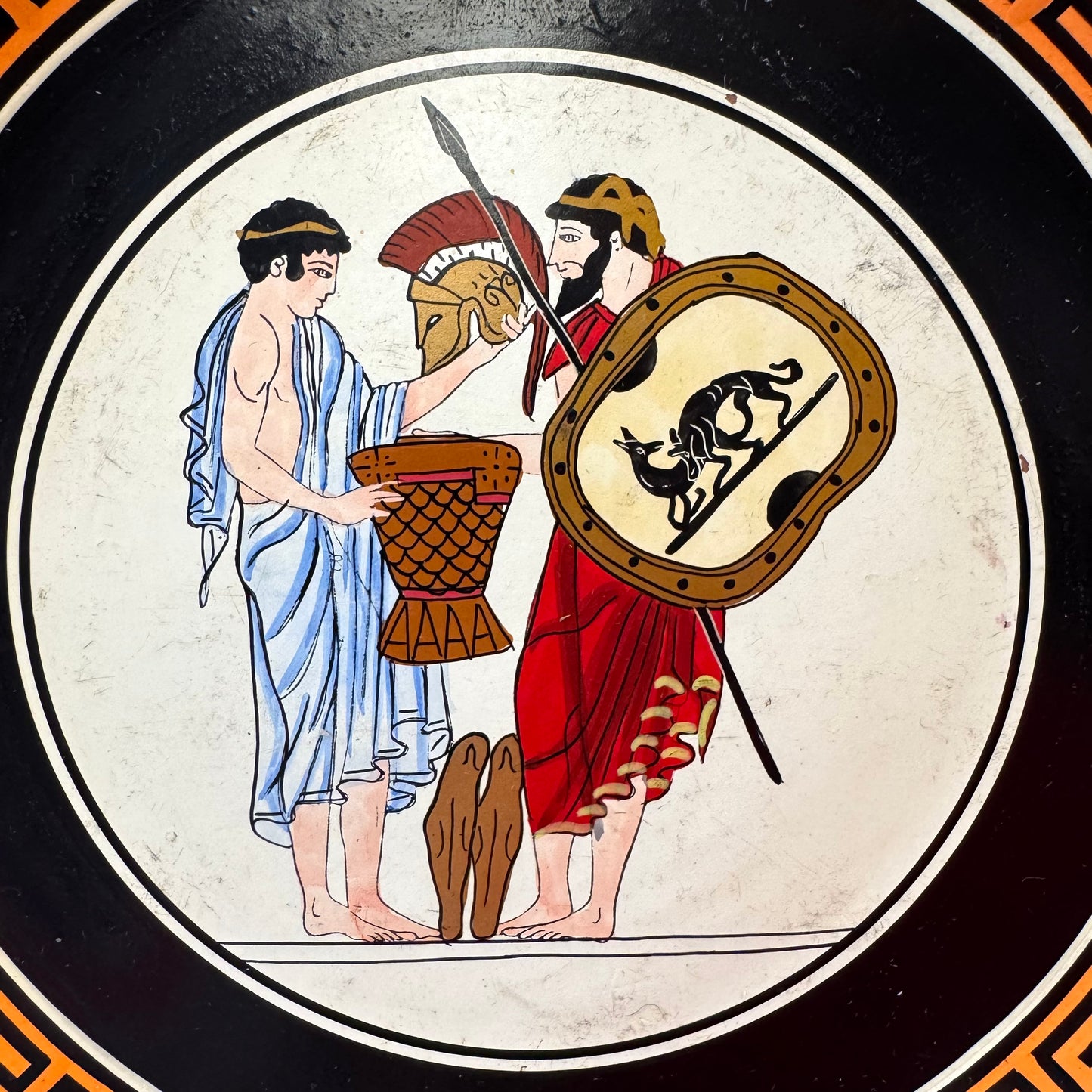 Vintage Set of 3 Mid-Century Greek Wall Hanging Plates by D. Vassilopoulos