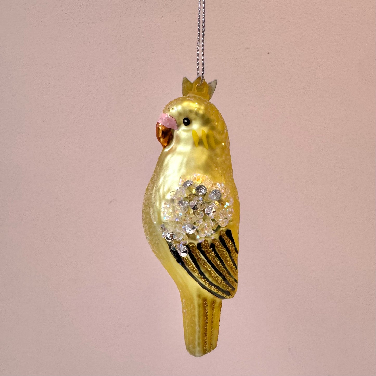 Parakeet Glass Ornament
