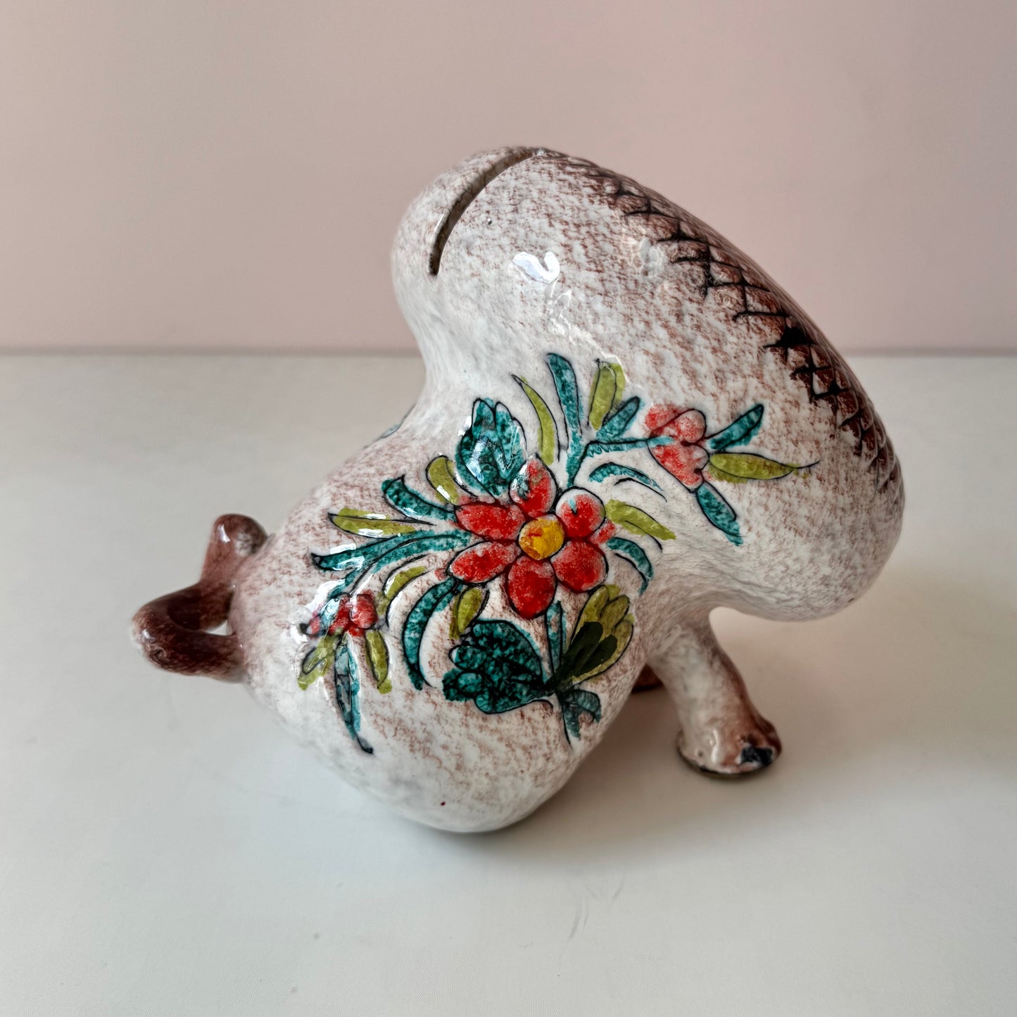 Vintage Italian Ceramic Lion Coin Bank