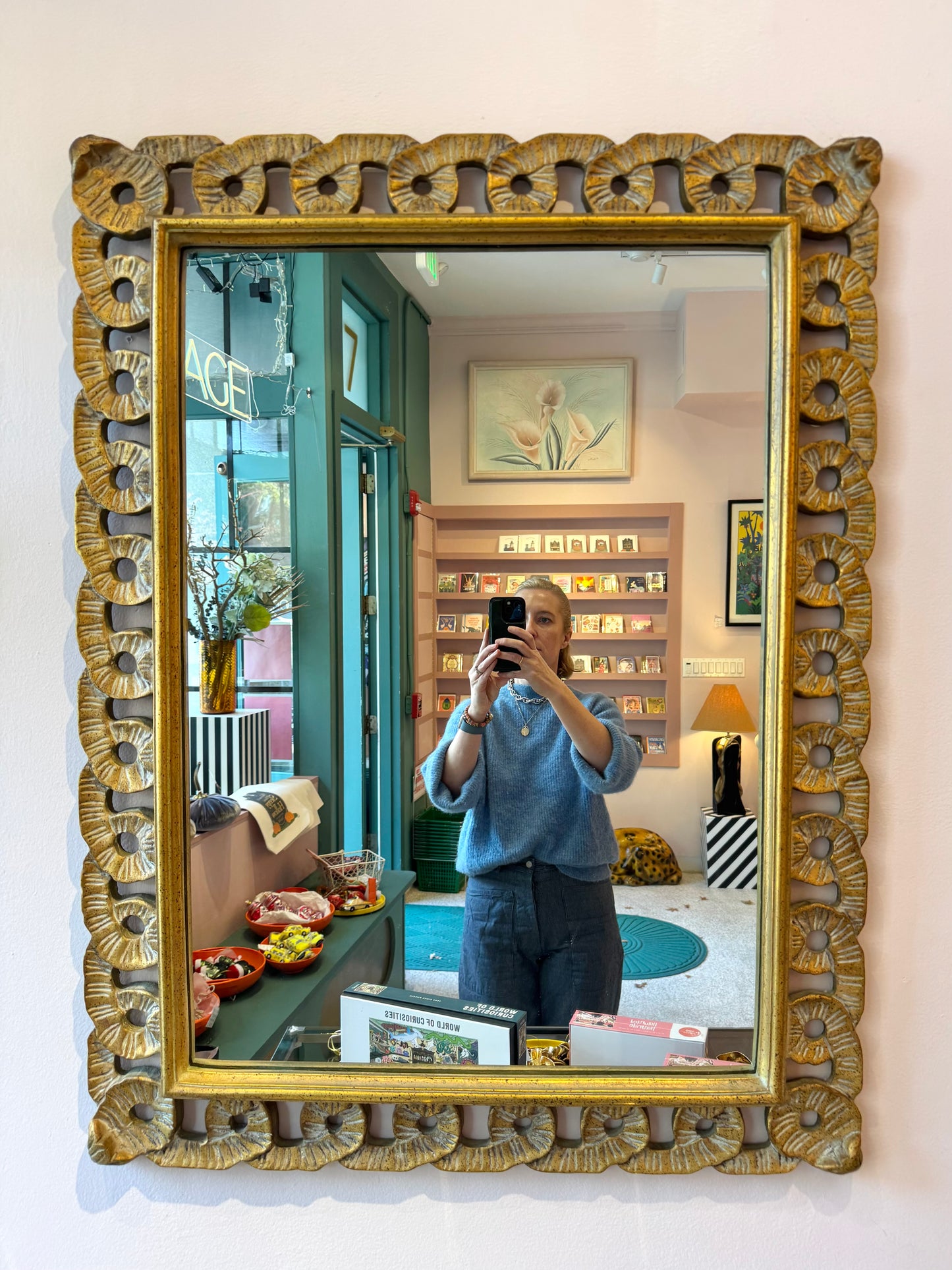 Vintage Hollywood Regency Style Giltwood Mirror