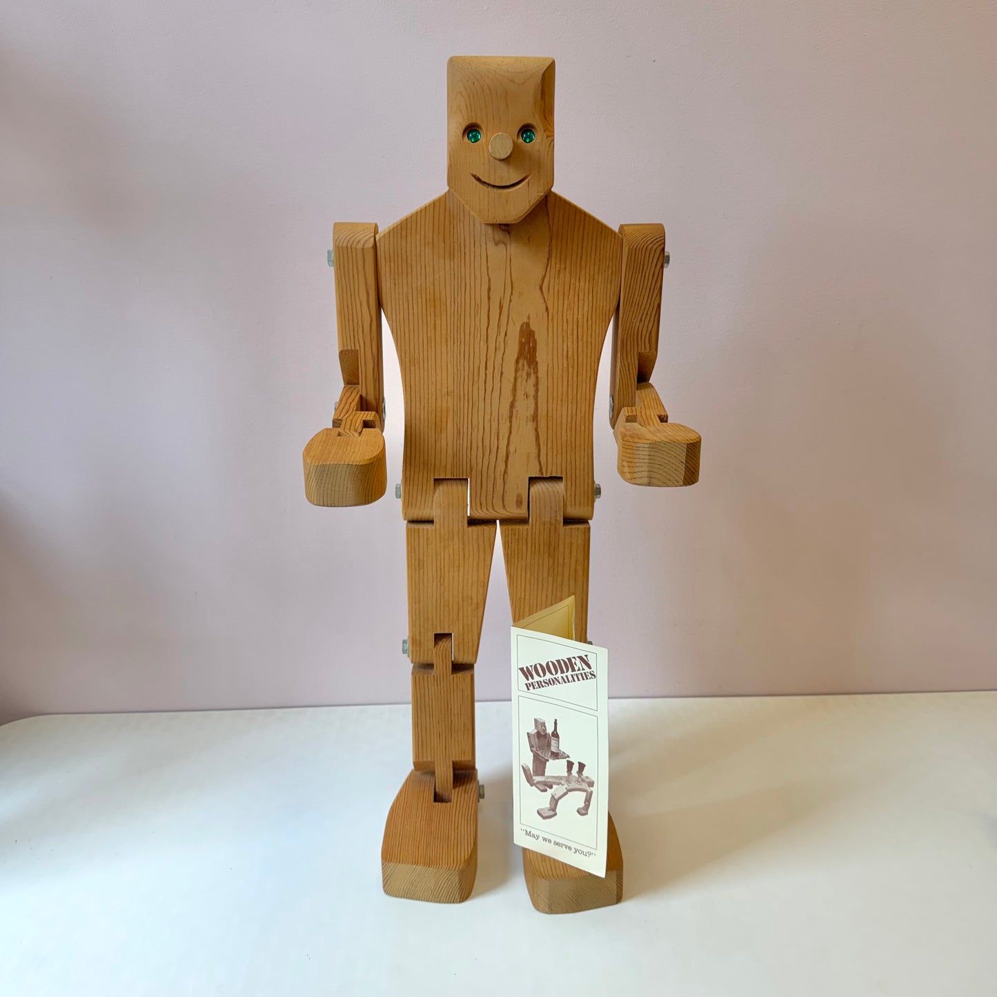Vintage Articulating Wooden Man Statue