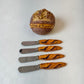 Vintage Set of 4 Spreader Knives in "Pains de France" Bread Loaf Caddy
