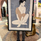 Vintage Framed Patrick Nagel Serigraph Titled "Commemorative #4"