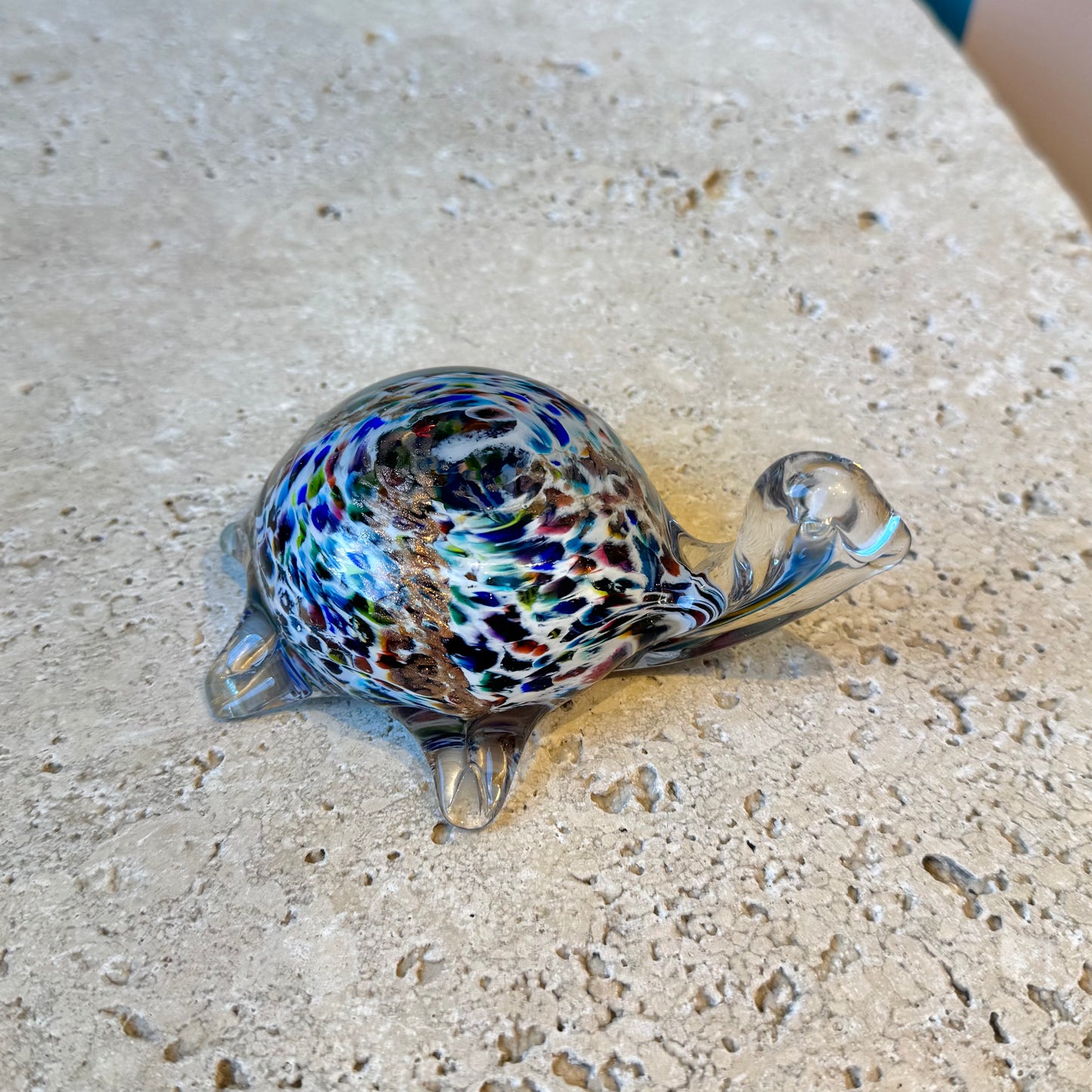 Vintage Murano Style Glass Millefiori Turtle Figurine