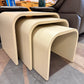 Set of 3 Vintage Cream Formica Waterfall Nesting Tables