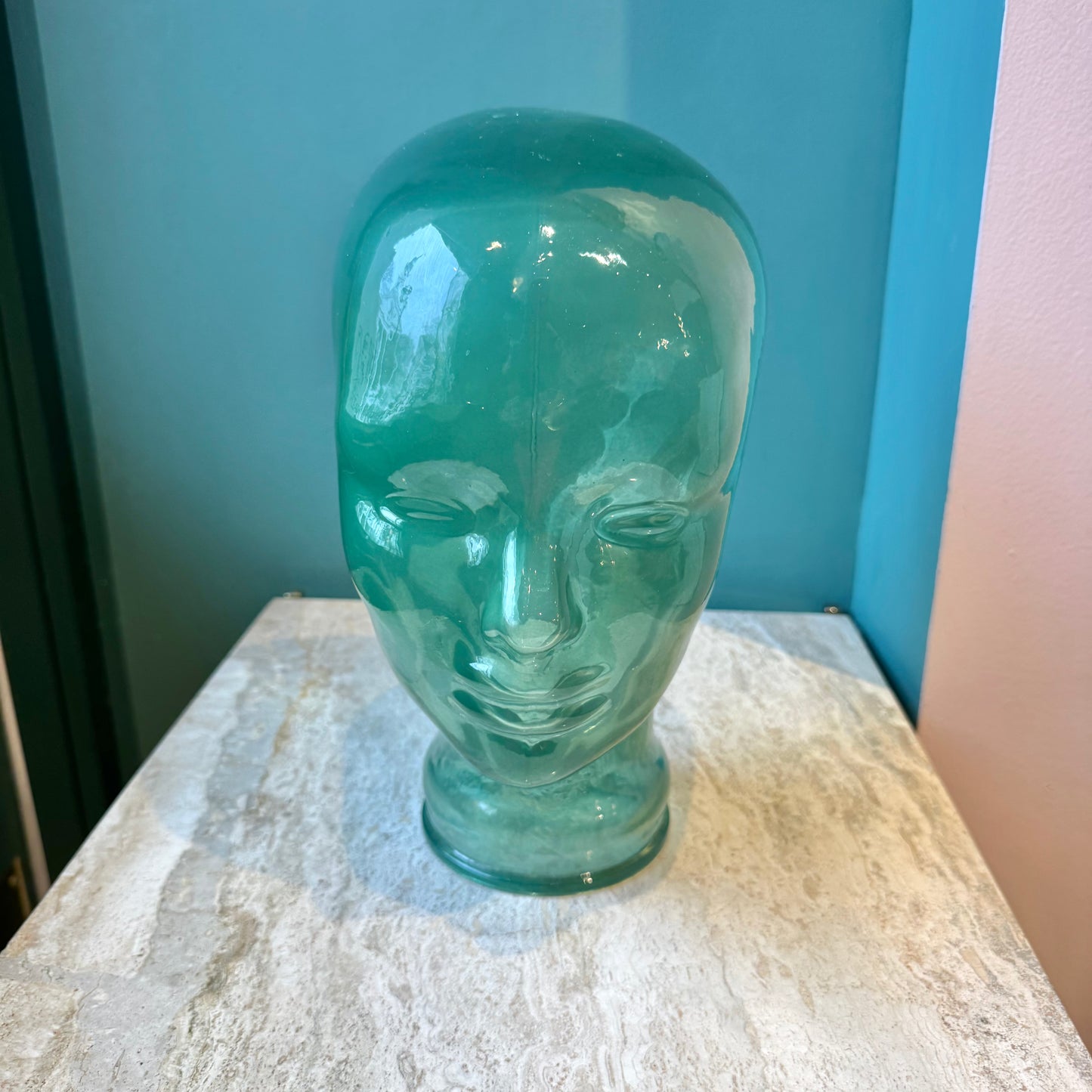 Vintage Sea Foam Green Glass Head