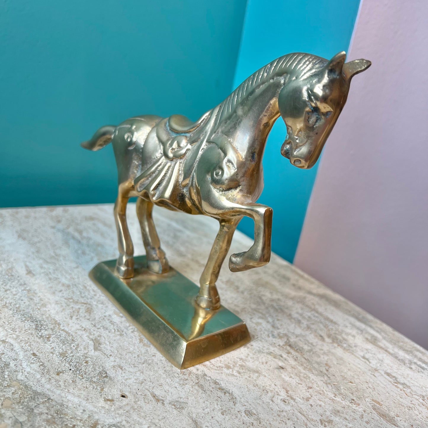 Vintage Brass Horse Statue
