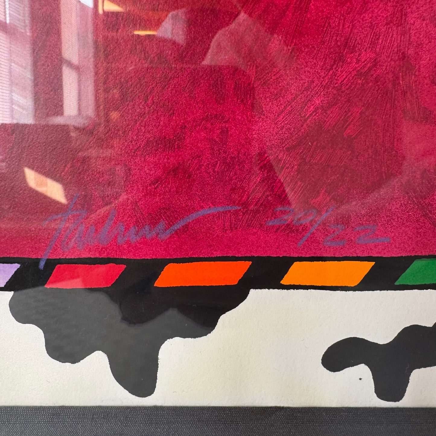 Vintage Large Framed Limited Edition Signed and Numbered Serigraph by Tavlos