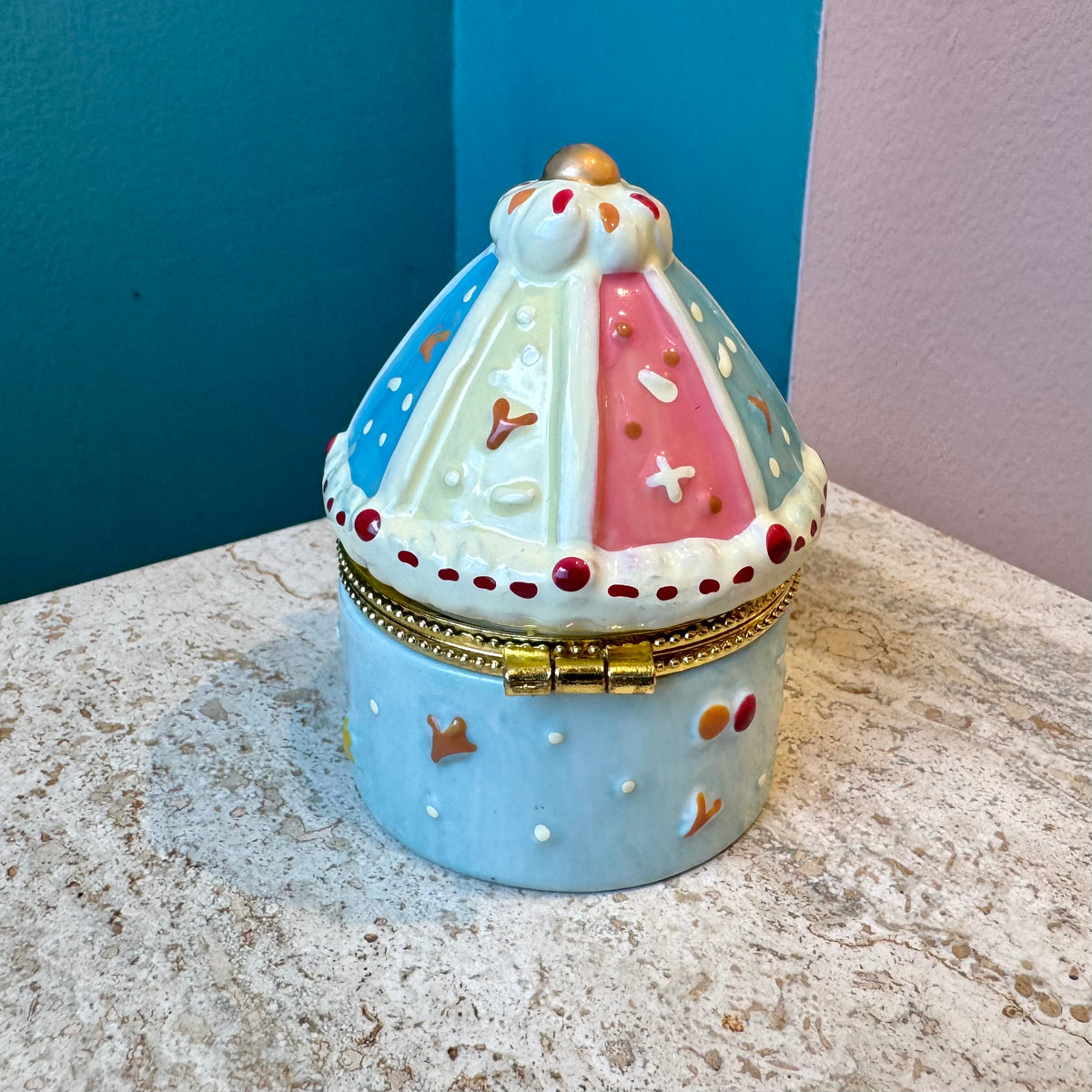 Carousel Bunny Tent Trinket Box