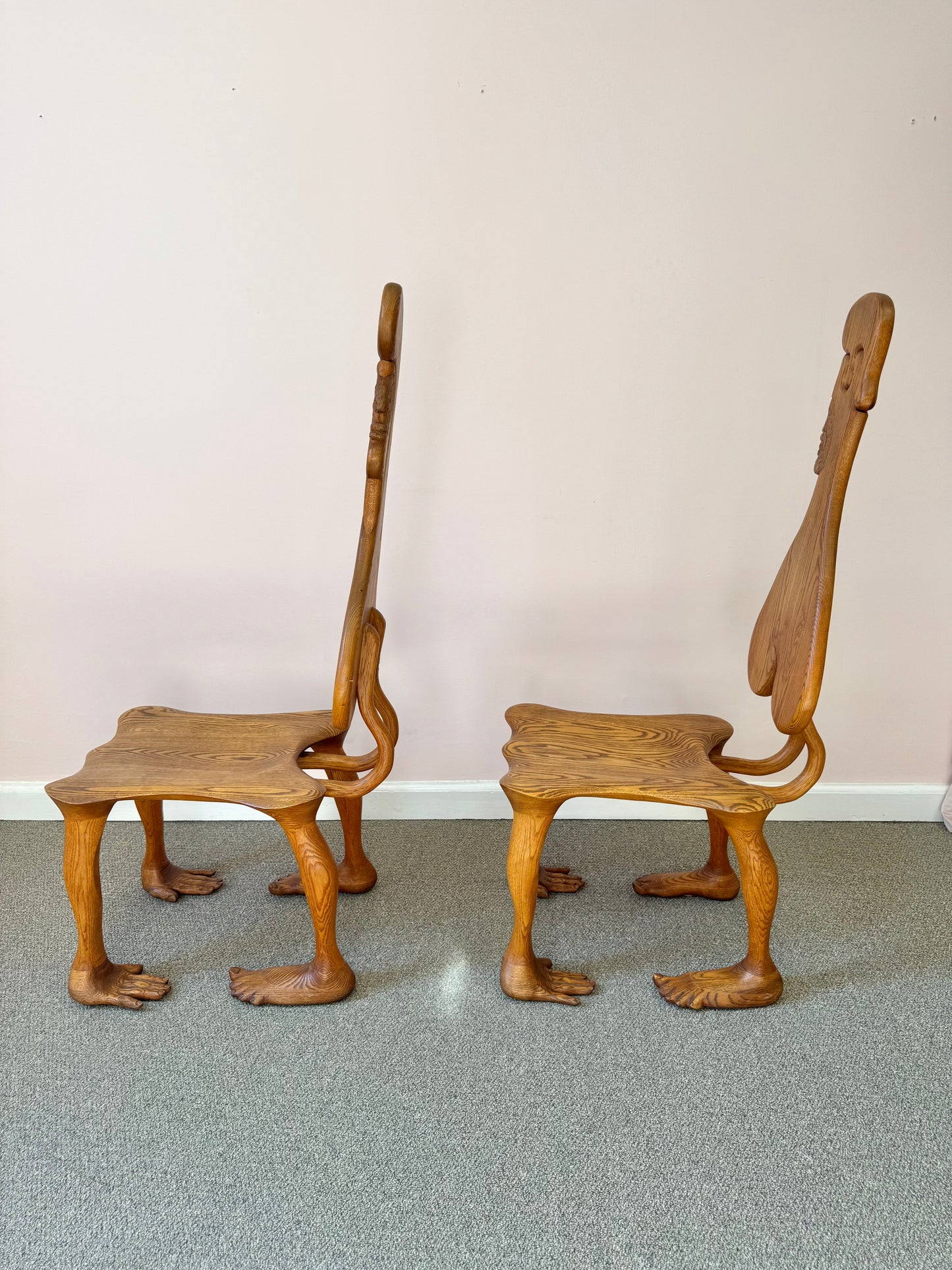 Pair of 1980 Andrew Willner Figure Chairs/Signed and Dated