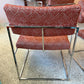 Vintage Set of 4 Milo Baughman '1188' Chrome and Orange Wool Dining Chairs