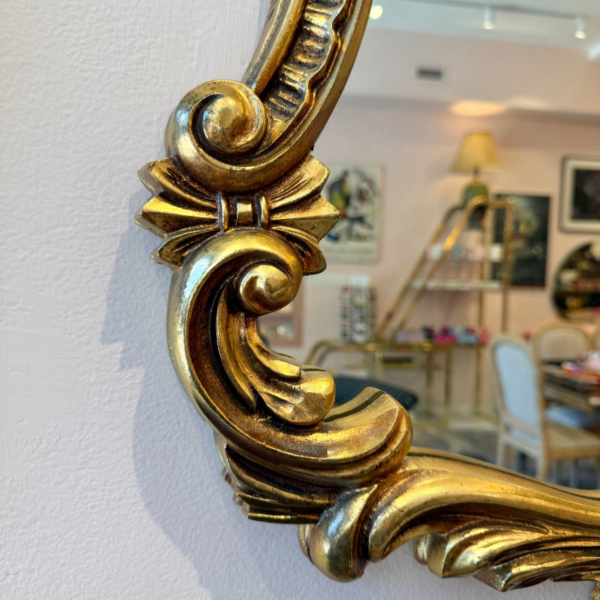 Vintage Large Rococo Giltwood Style Mirror by Union City Mirror