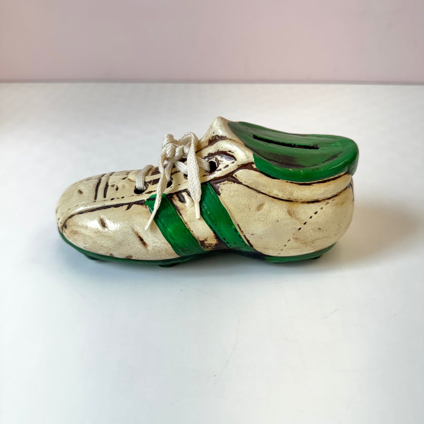 Vintage Ceramic Football Cleat Money Box