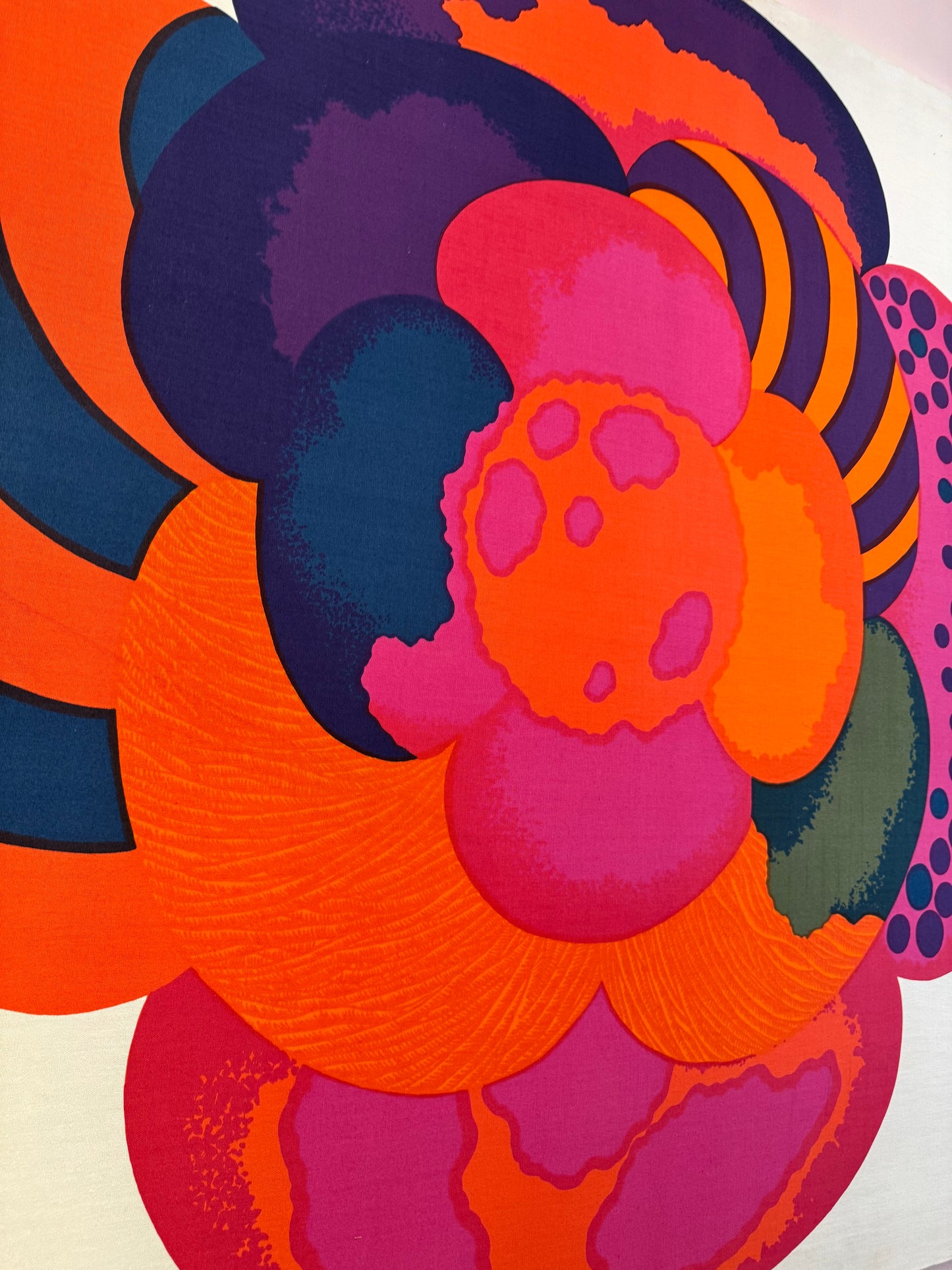 1960's "August Flower" Japanese Textile Art by Hiroshi Awatsuji