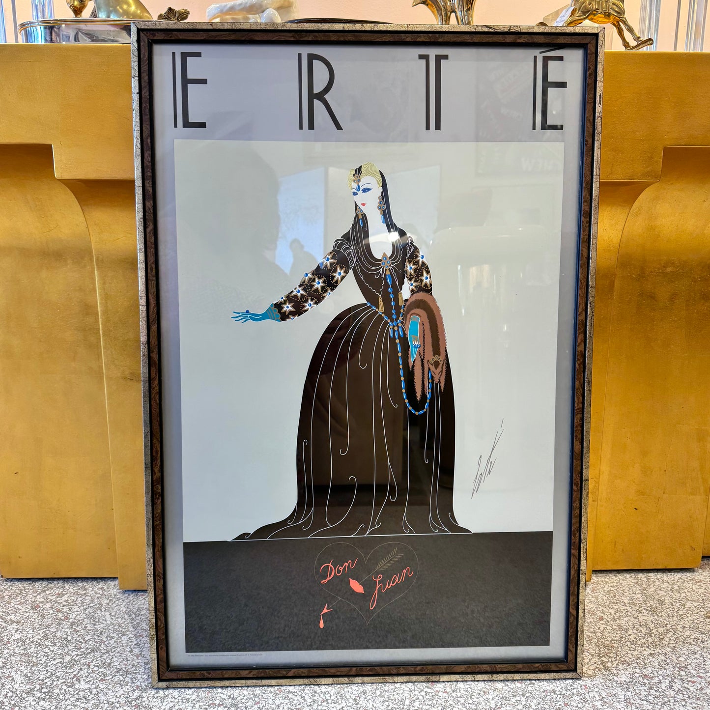 Vintage Art Deco 'Don Juan' Framed Lithograph by Erte