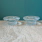 Vintage Pair of Orrefors Style Mushroom Glass Candle Holders