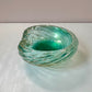 Chunky Vintage Aqua Green and Gold Leaf Murano Glass Ashtray/Bowl