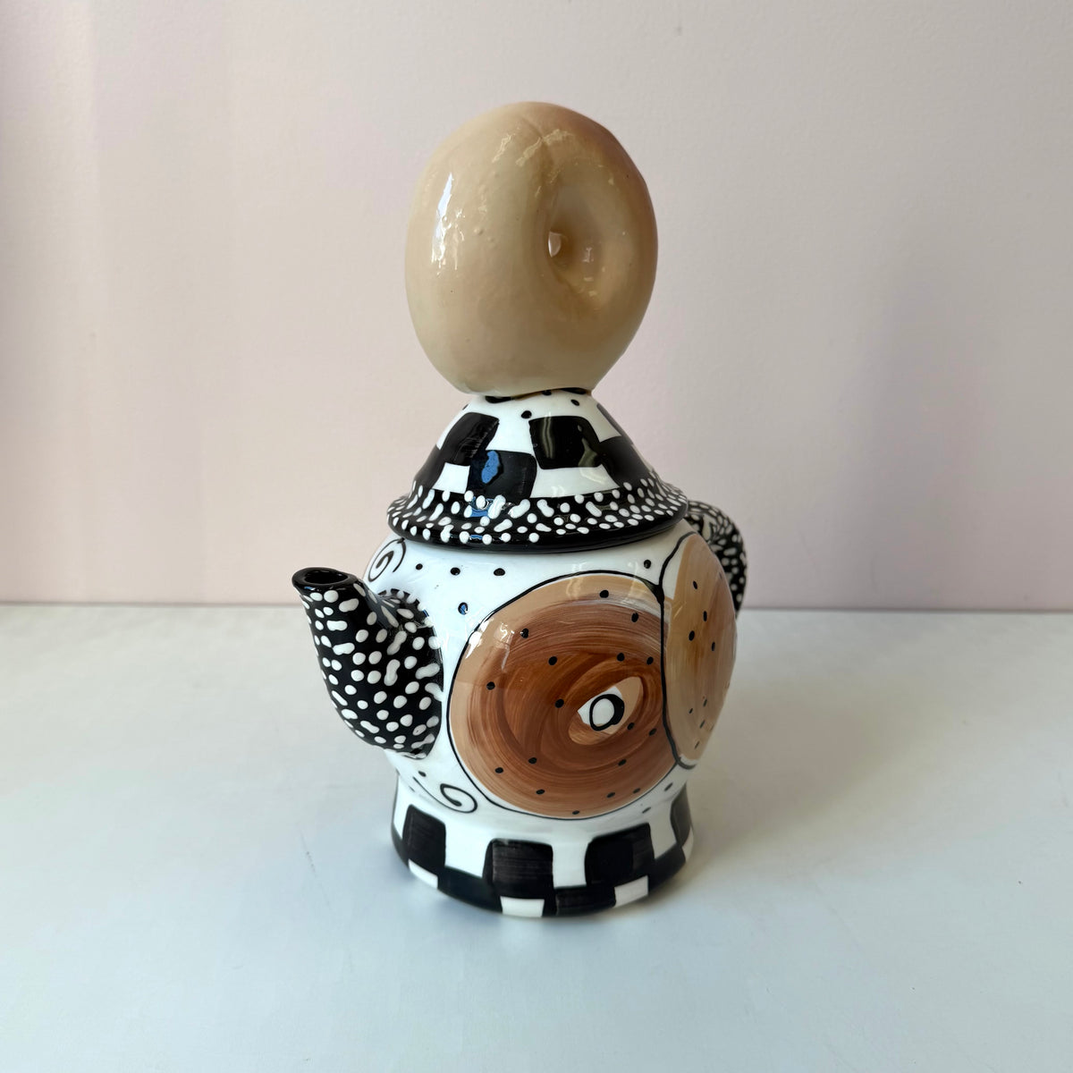 Vintage Ceramic Bagel Teapot by Joanne Delomba