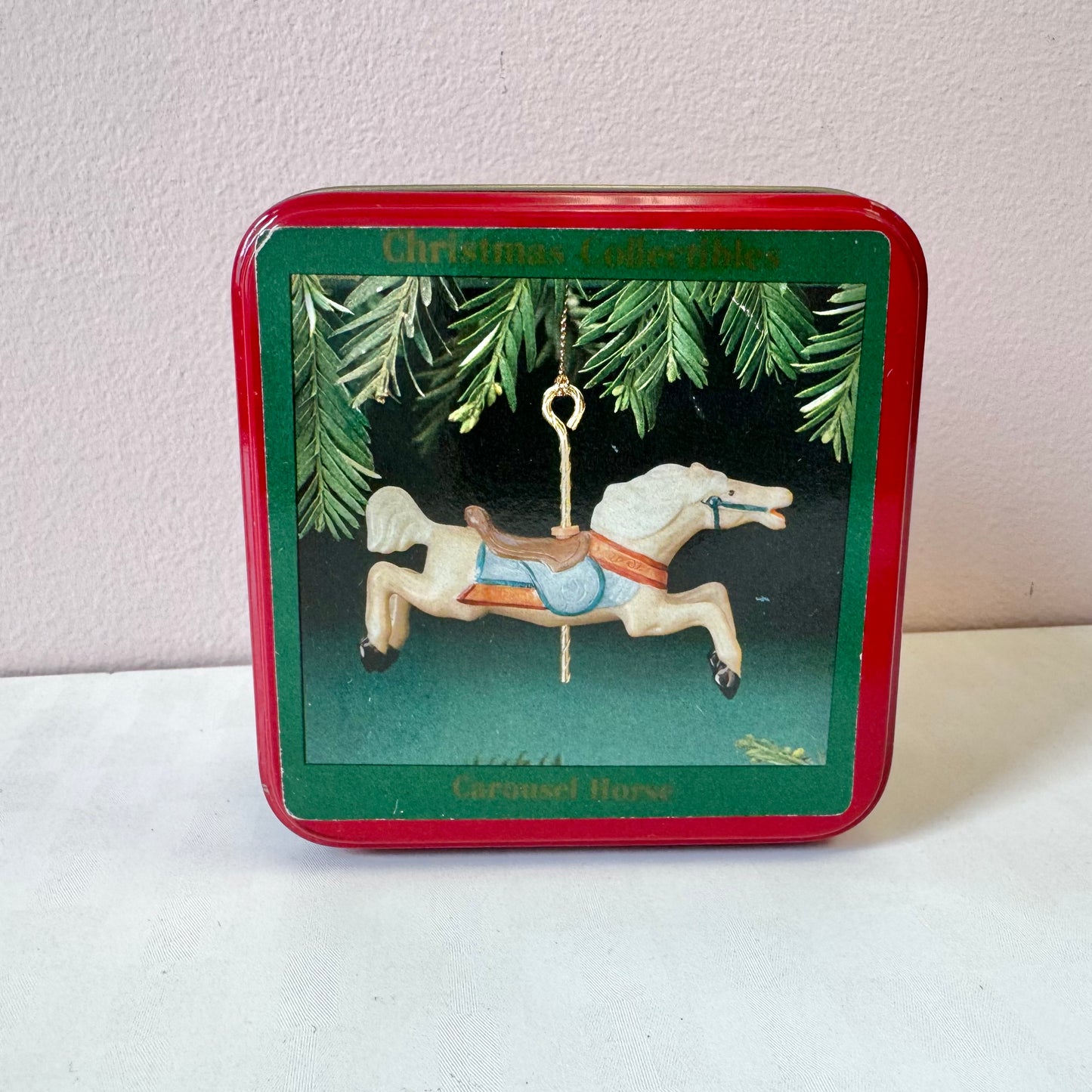 Vintage Carousel Horse Ornament in Box #3