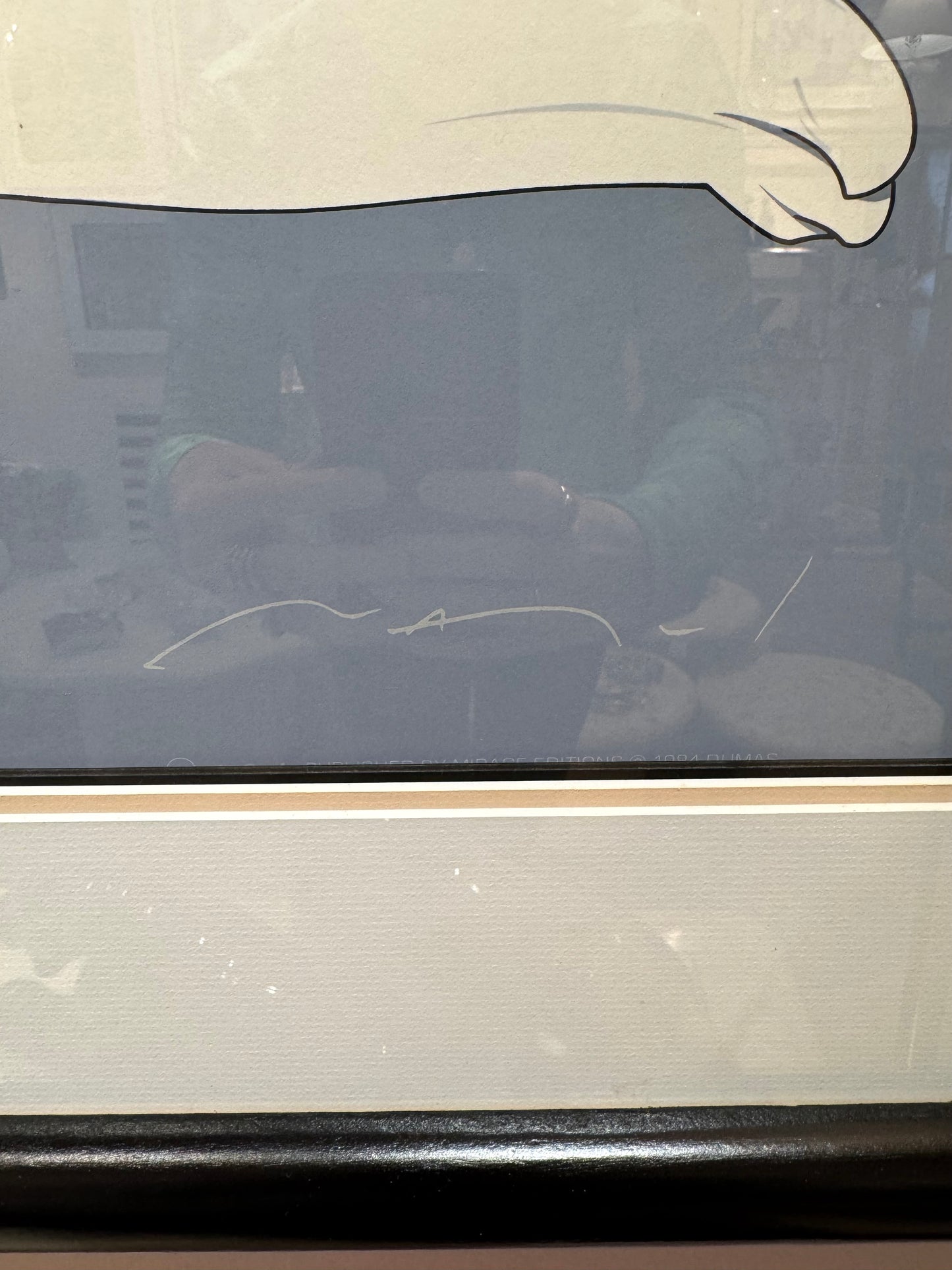 Vintage Framed Patrick Nagel Serigraph Titled "Commemorative #4"