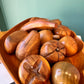 Mid Century Carved Monkey Pod Wooden Fruit and Bowl