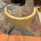 Vintage Round Coffee Table with Half Moon Faux Goatskin Base