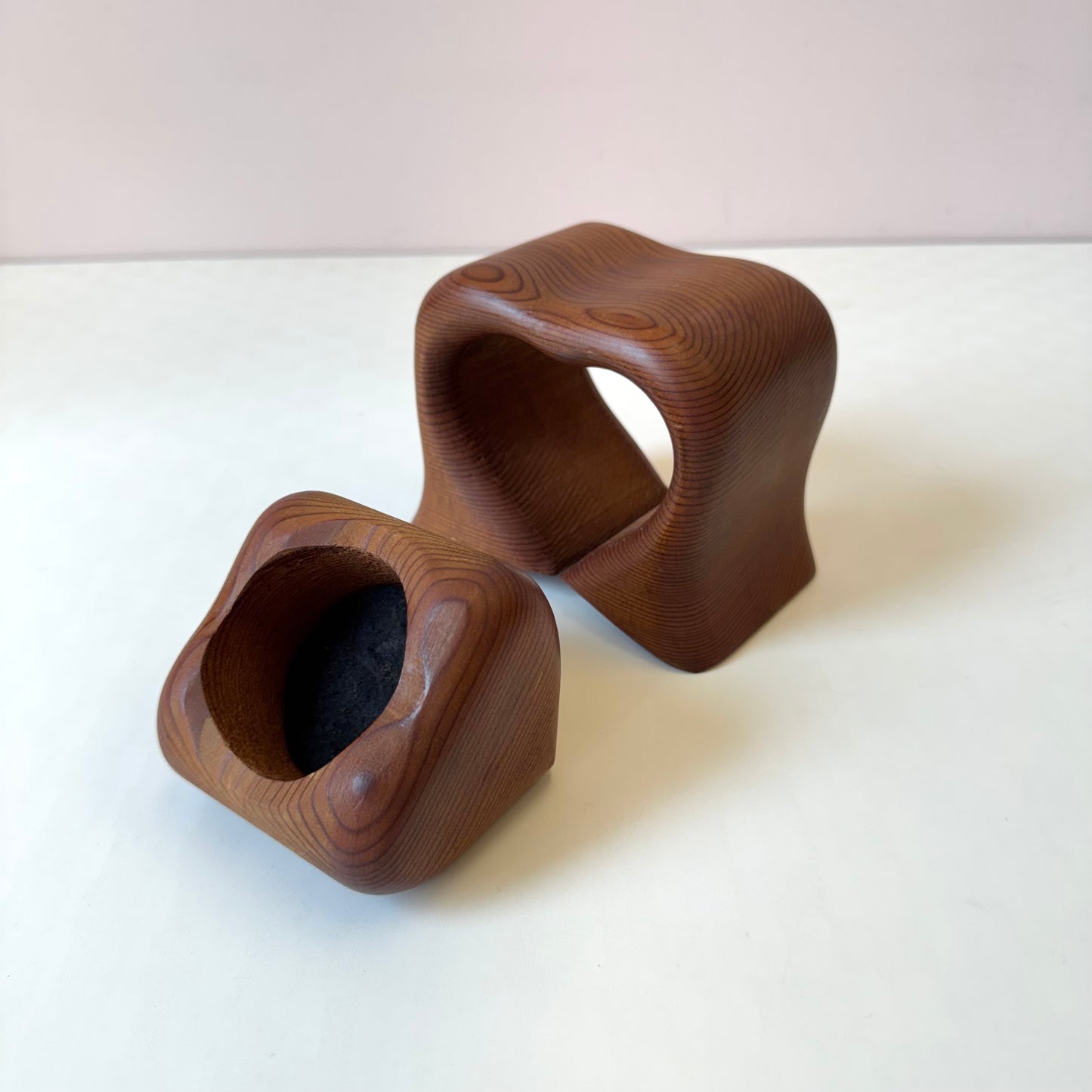 Vintage Handcrafted Redwood Heart Box