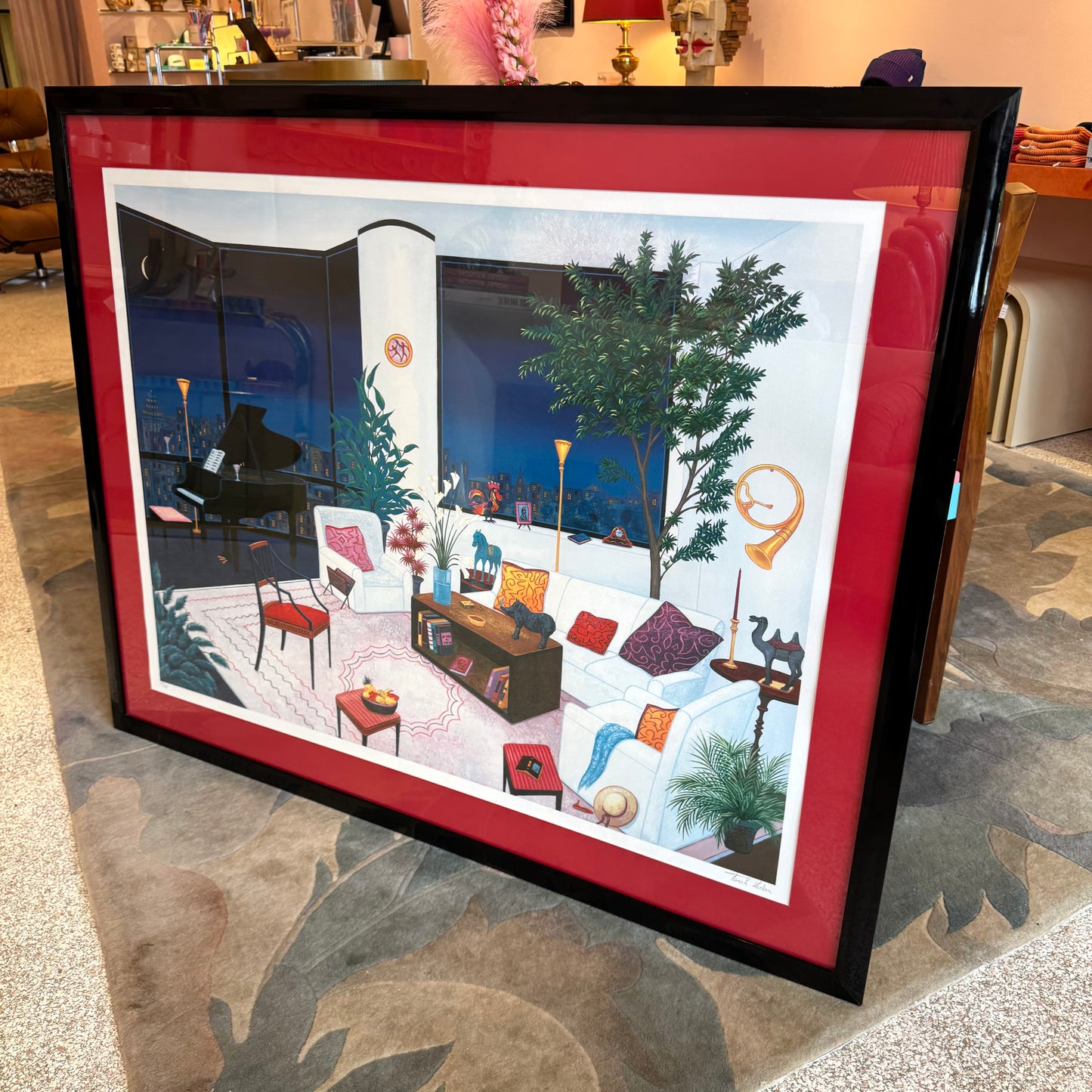 Vintage Framed Limited Edition Serigraph Titled "Moonlight Sonata" By Fanch Ledan, Signed