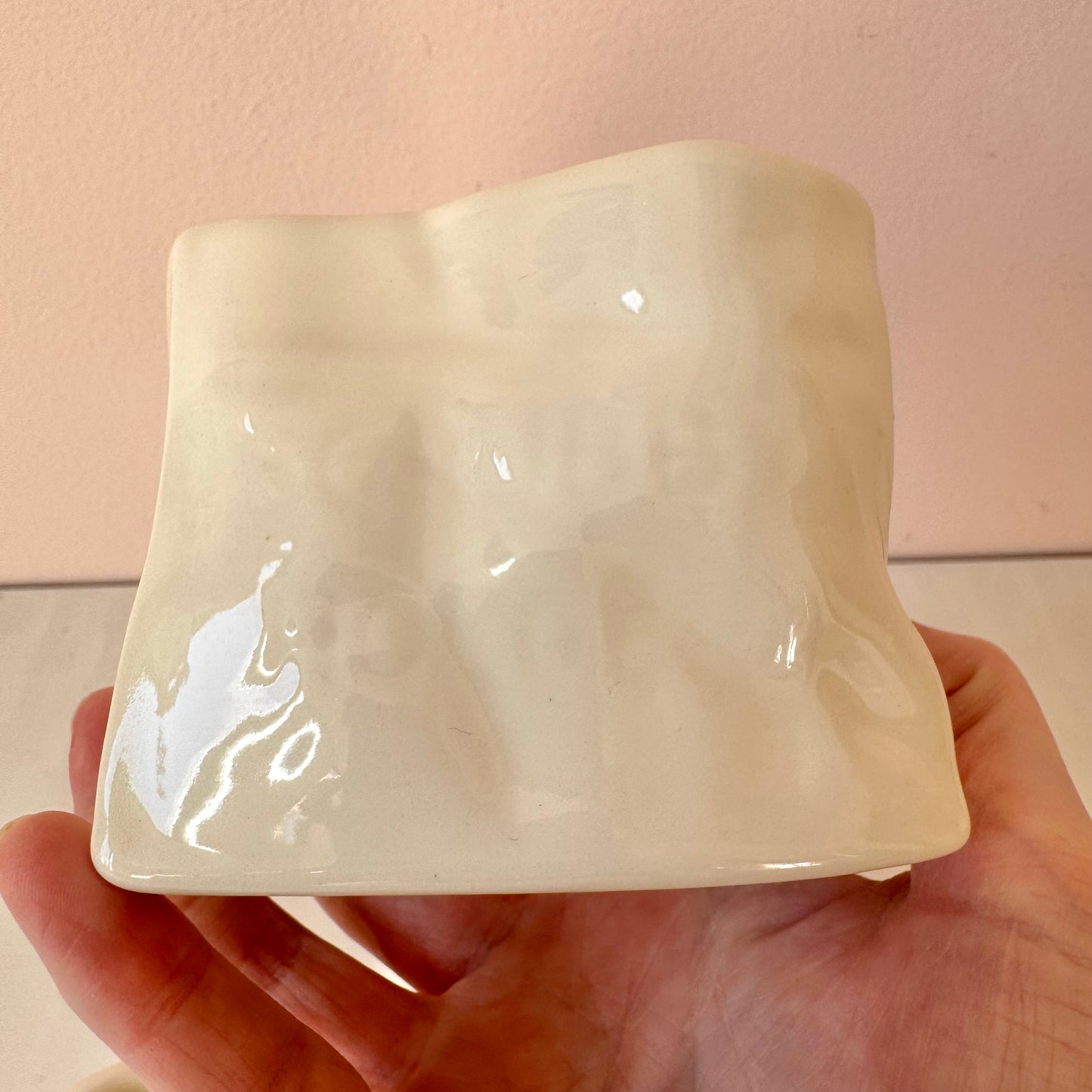 Vintage Pair of Ceramic "Paper Bag" Holders