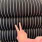 Set of Four 1970's Pace Collection Mariani Lugano Cantilever Dining Chairs in Black/White Stripe