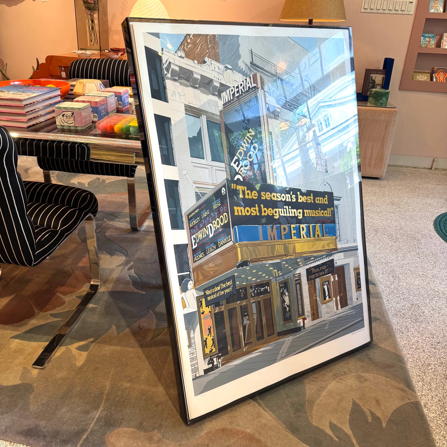 Vintage Signed Limited Edition Screenprint Titled "Imperial Theater - Edwin Drood" by Charles Ford