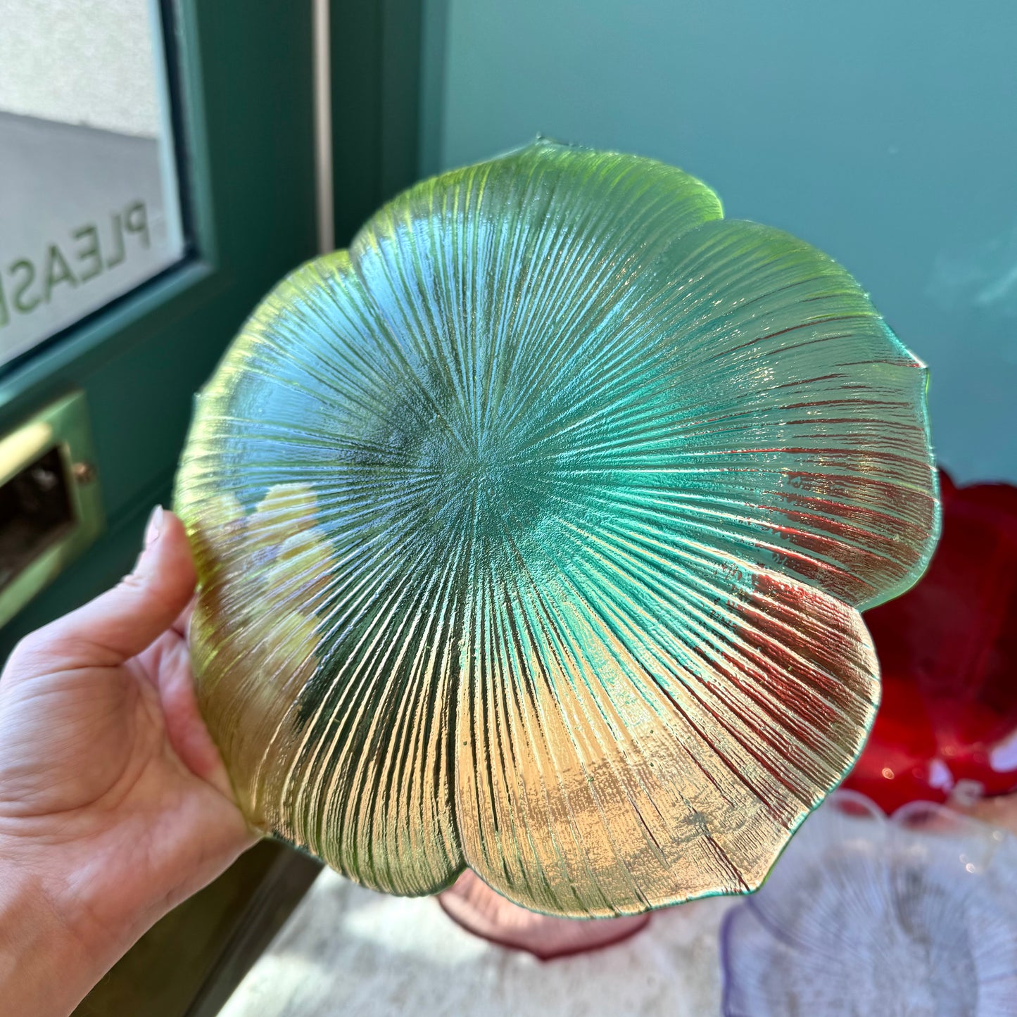 Set of 6 Vintage Mikasa Flower Glass Plates