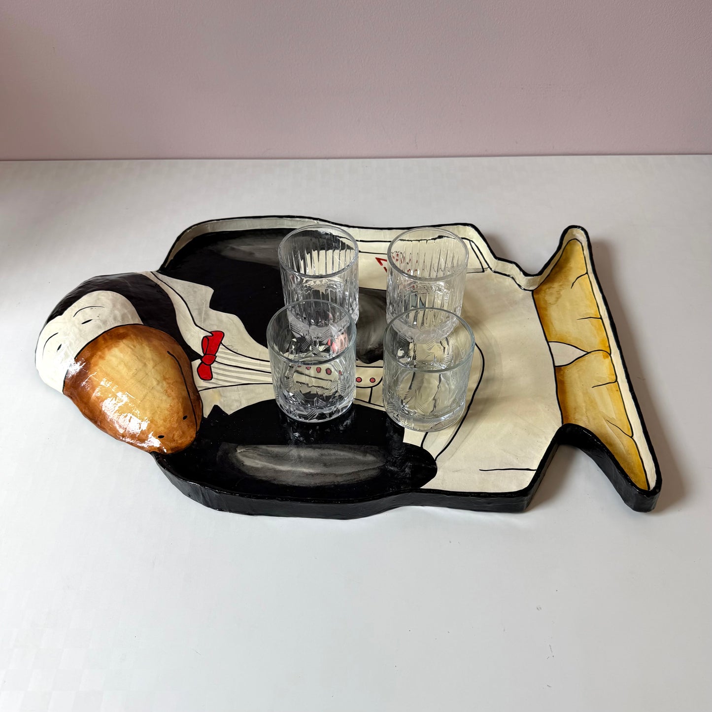 Vintage Large Paper-Maché Penguin Tray