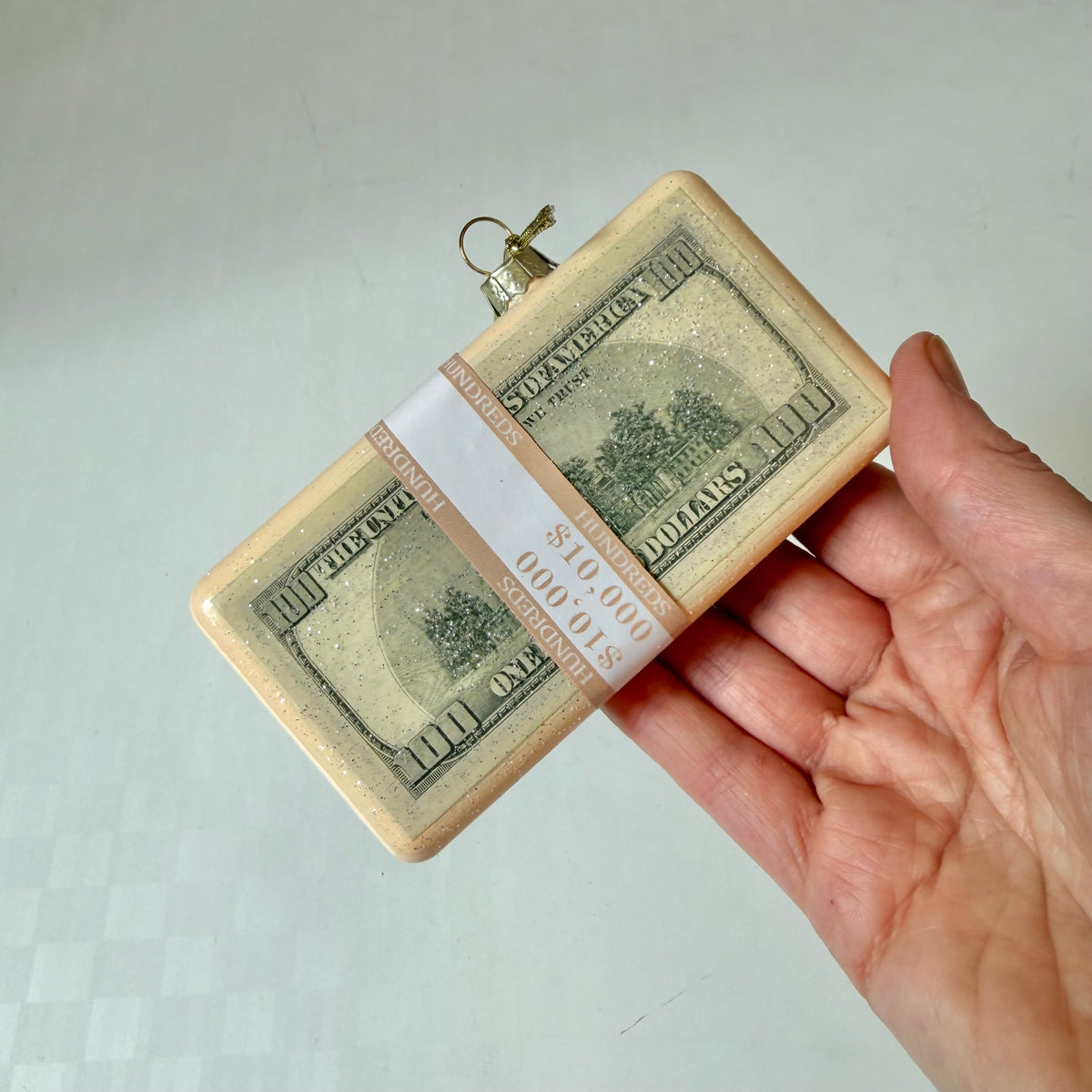 Stack of Hundred Dollar Bills Money Ornament