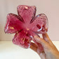 Vintage Pink Clover Leaf Murano Glass Bowl