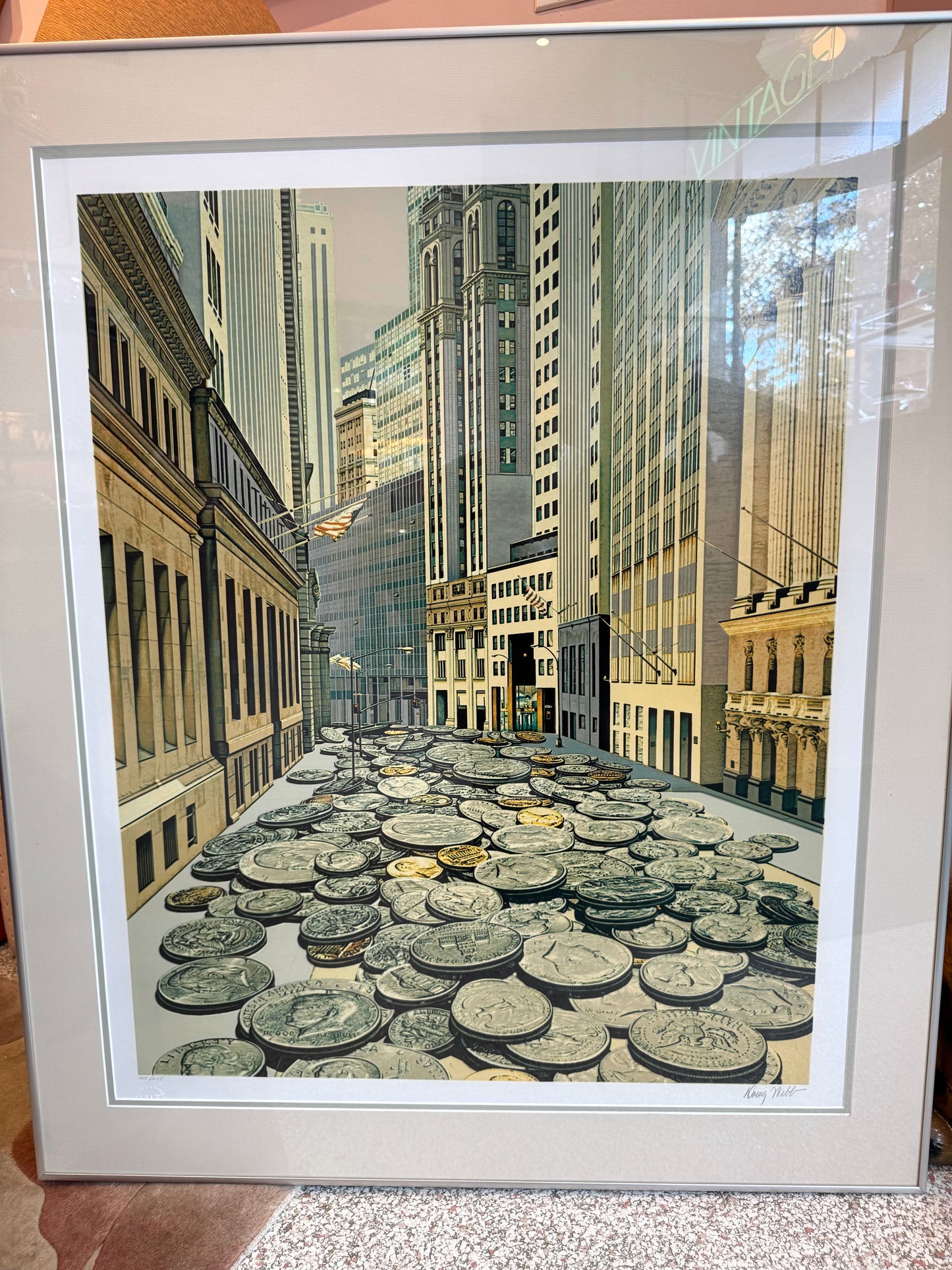 Vintage Limited Edition Serigraph Titled "Face Value" 1989 Signed and Numbered by Doug Webb