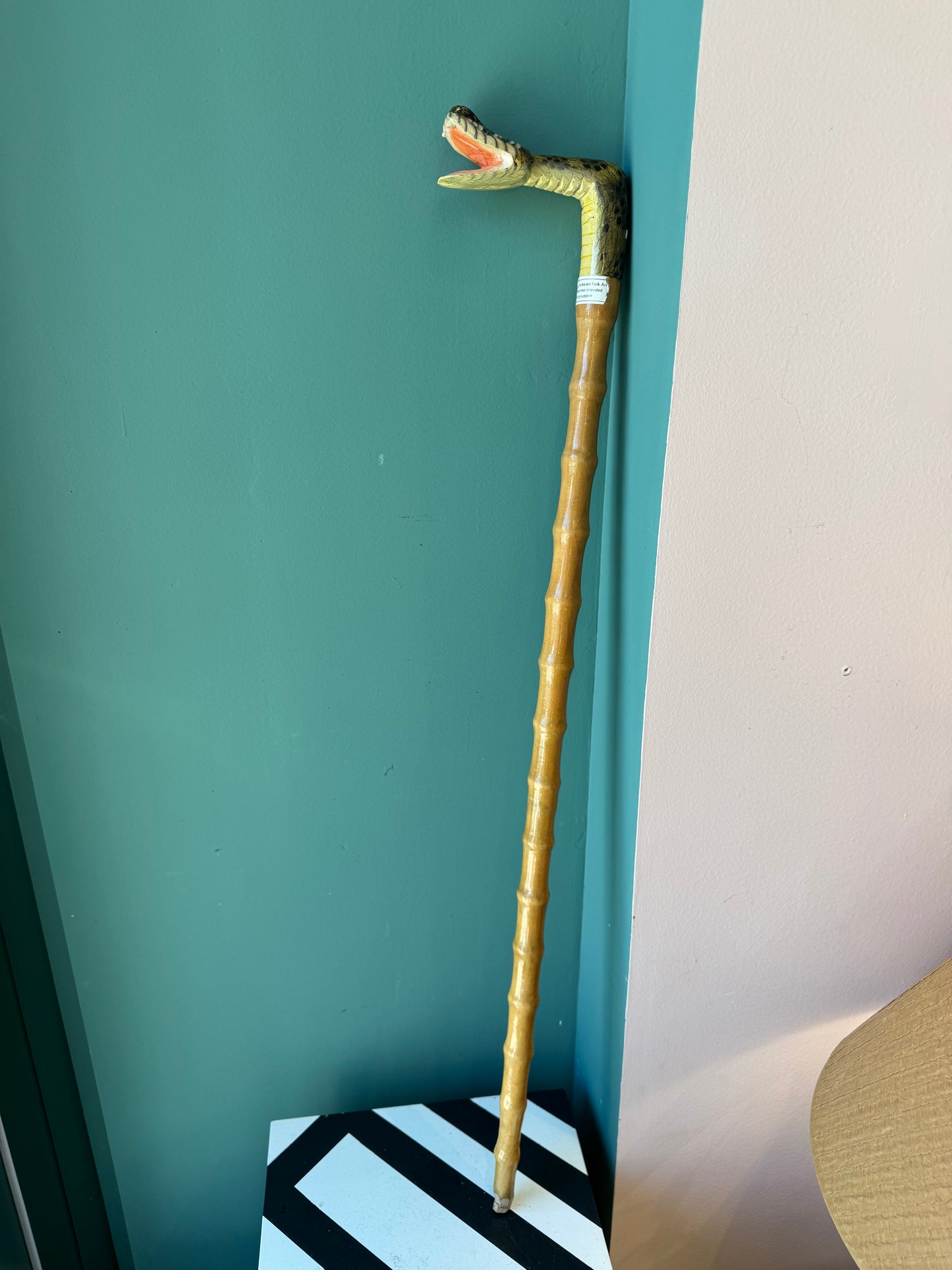 Vintage Folk Art Rattlesnake Walking Stick Cane